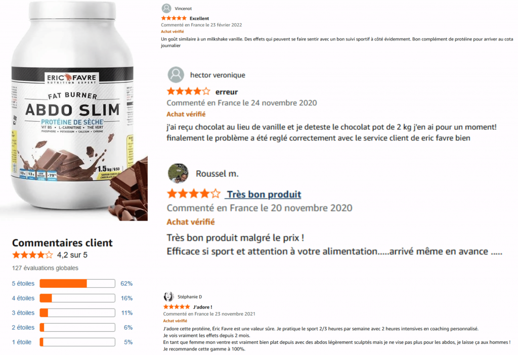 avis des clients sur abdo slim eric favre