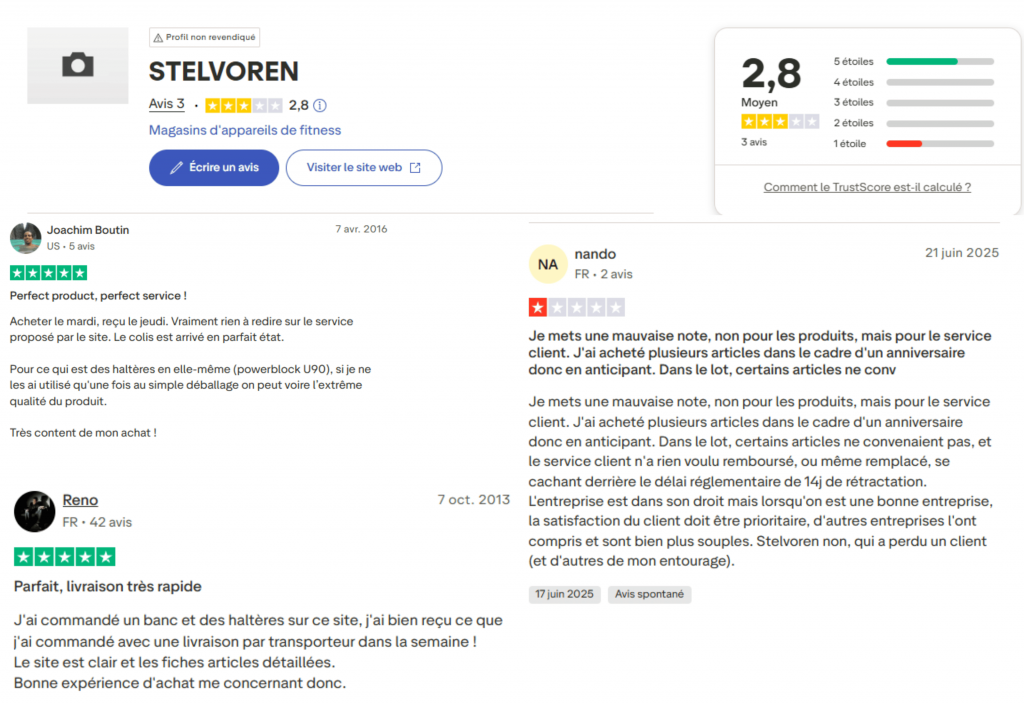 avis des clients sur stelvoren