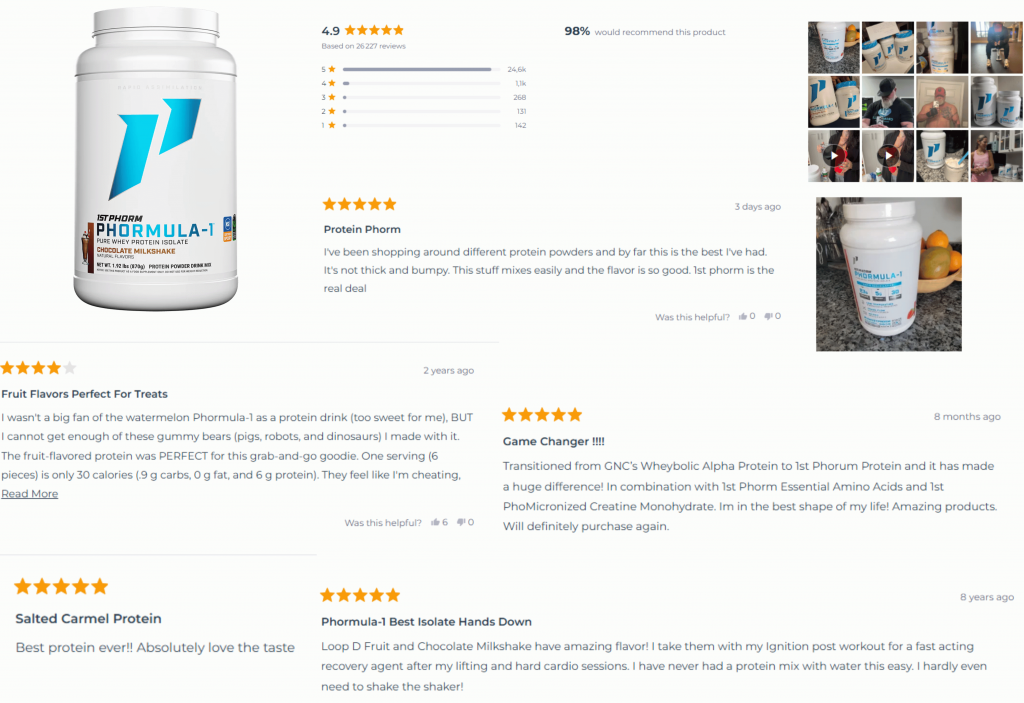 customer reviews on 1st phorm protein