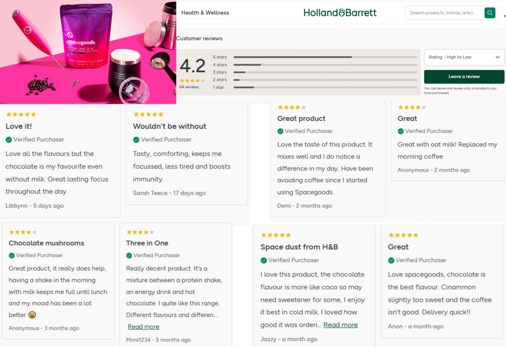 customer reviews on spacegoods rainbow dust