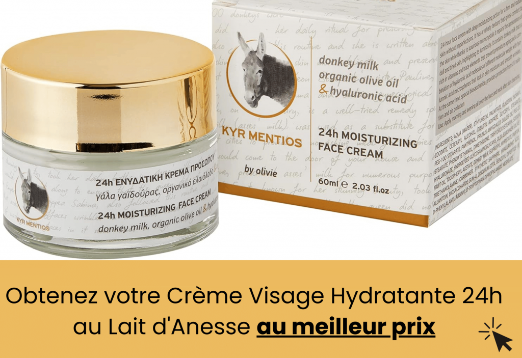 meilleure crème visage hydratante 24h au lait d'anesse kyr mentios