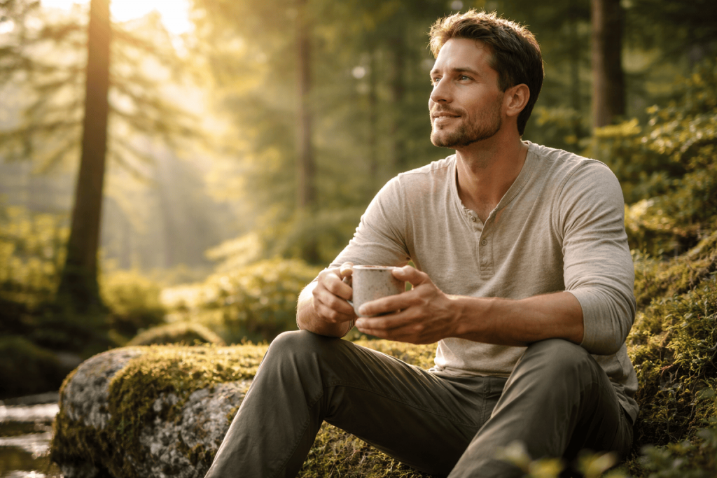 un homme en bonne santé grâce au lion's mane​