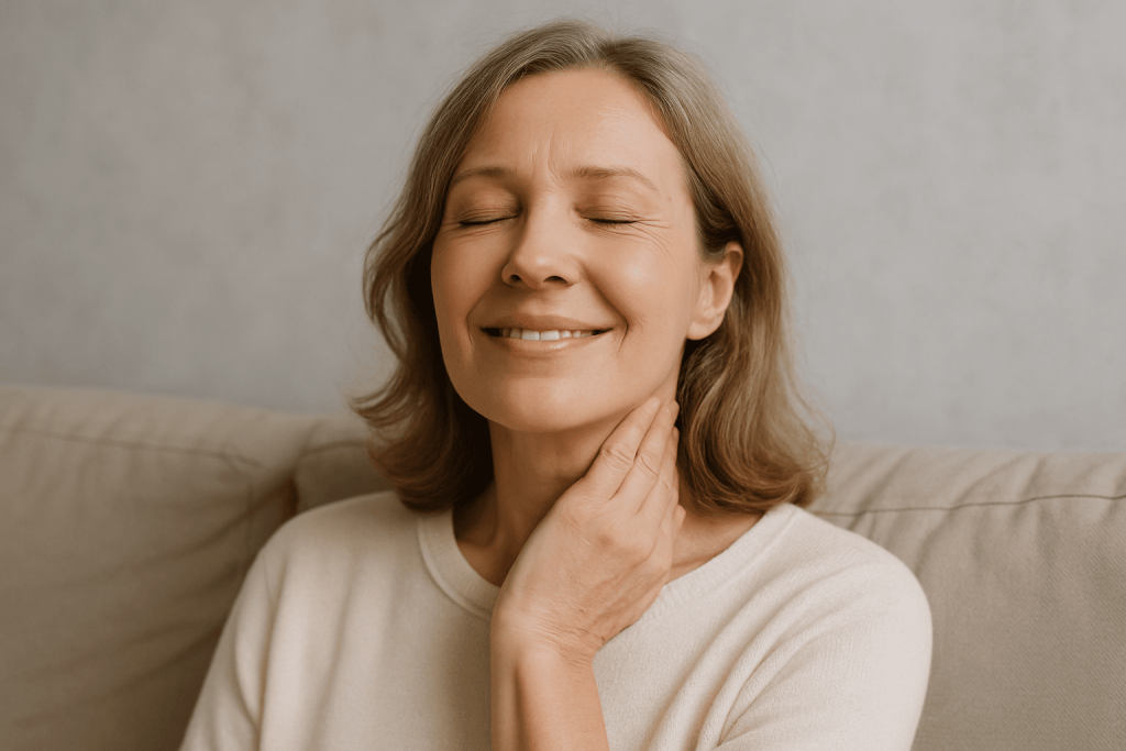 una persona aliviada de su problema de tiroides gracias al magnesio