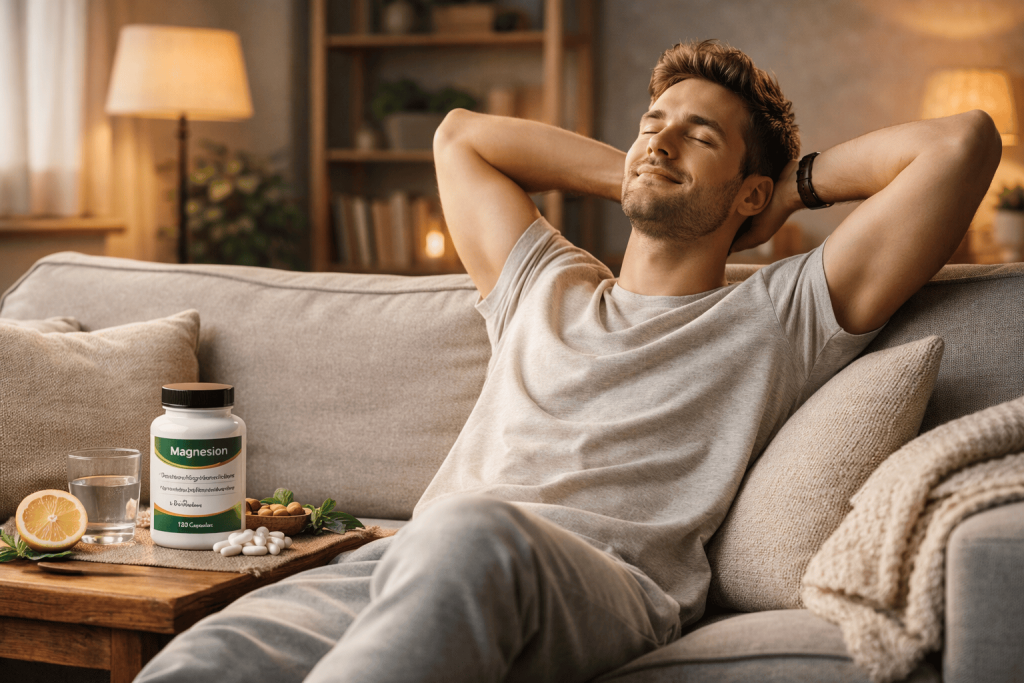 una persona que disfruta de los beneficios del magnesio para el sistema nervioso