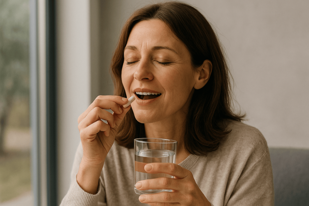 une personne profitant d’une immunité renforcée grâce au complément alimentaire