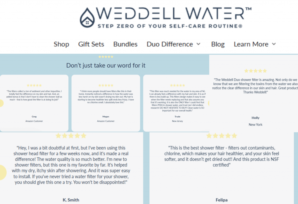 Customer reviews of Weddell Water Filter