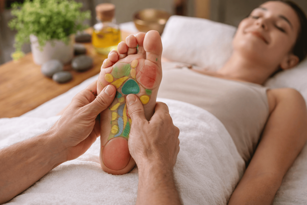 Séance de réflexologie du pied