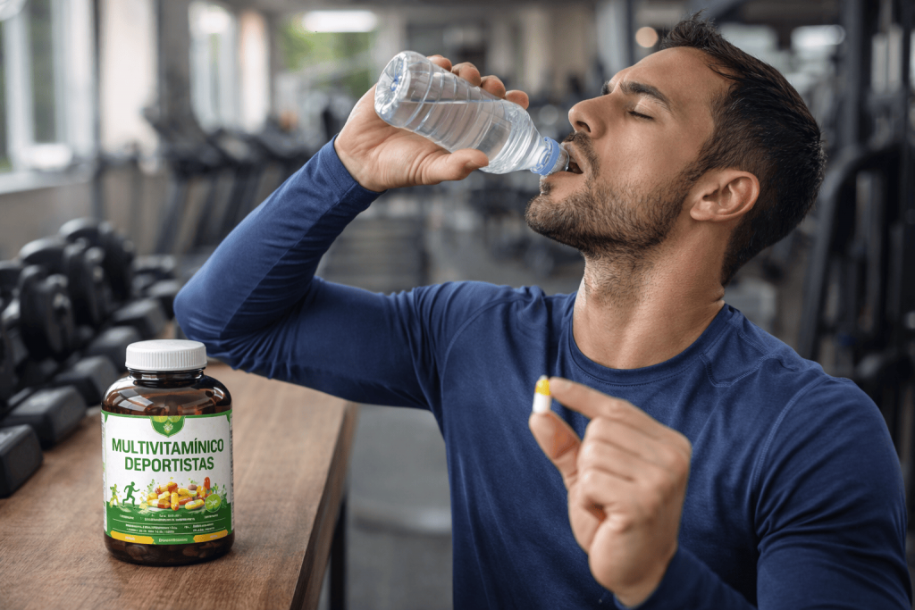 Un deportista disfrutando de los beneficios del complemento vitamínico