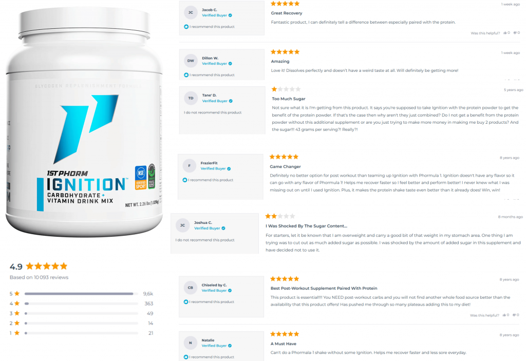 customer reviews on 1st phorm ignition