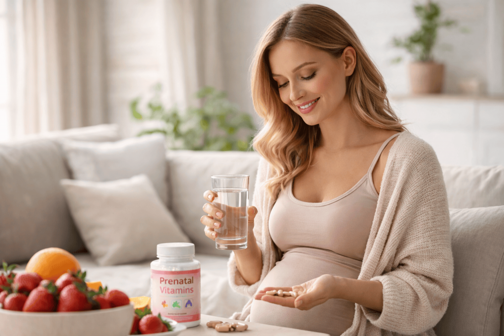 una mujer embarazada que se beneficia de las ventajas del vitamínico para el embarazo