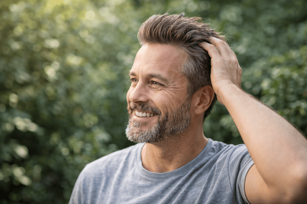 une personne avec les bienfaits du saw palmetto