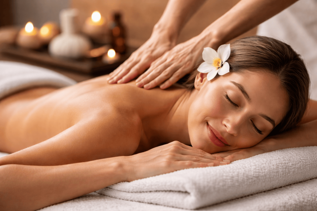 une personne profitant des bienfaits du massages bien-être