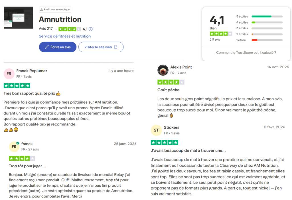avis des clients sur amnutrition