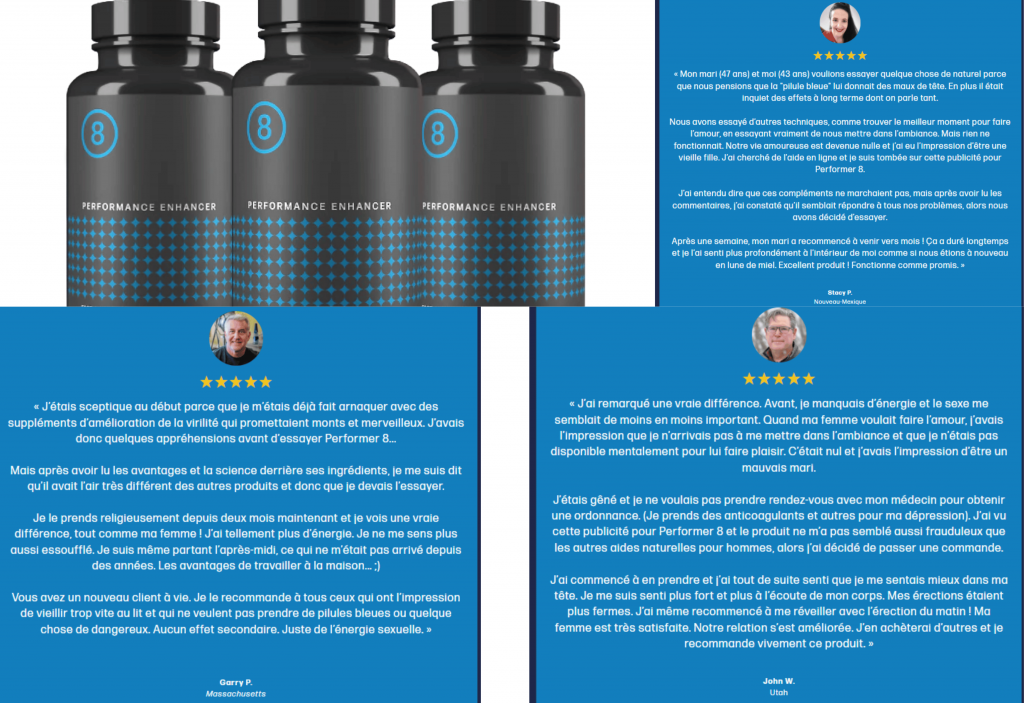 avis des clients sur performer 8