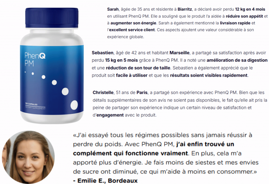 avis des clients sur phenq PM