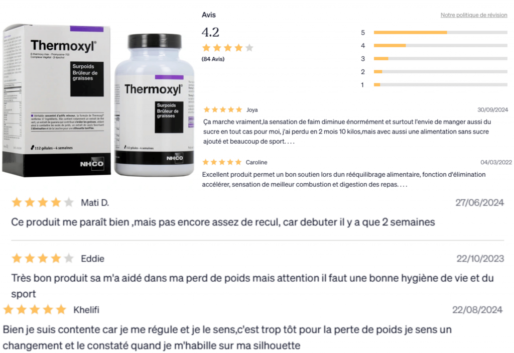 avis des clients sur thermoxyl bruleur de graisse