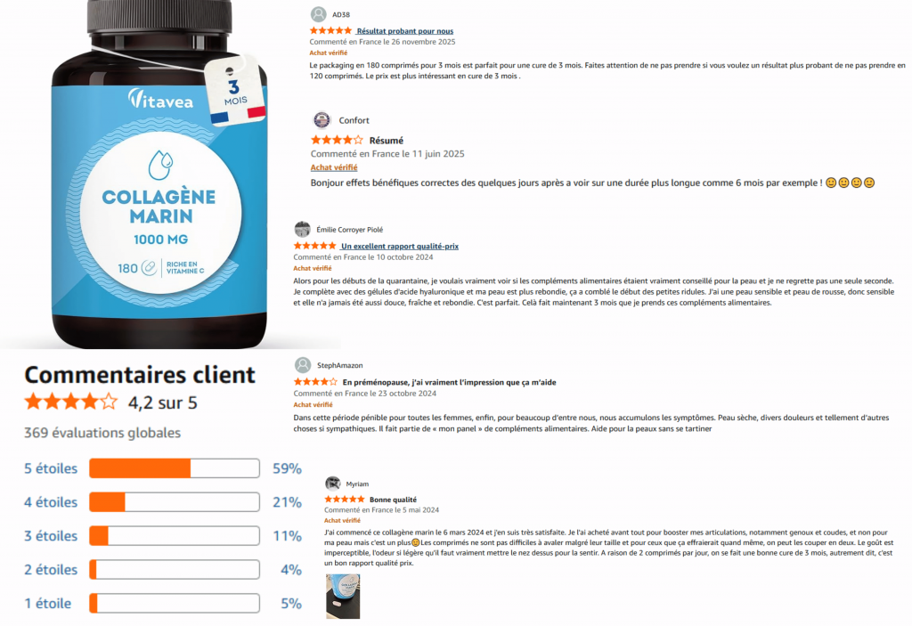 avis des clients sur vitavea collagène