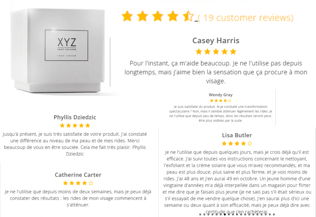 avis des clients sur xyz smart collagen