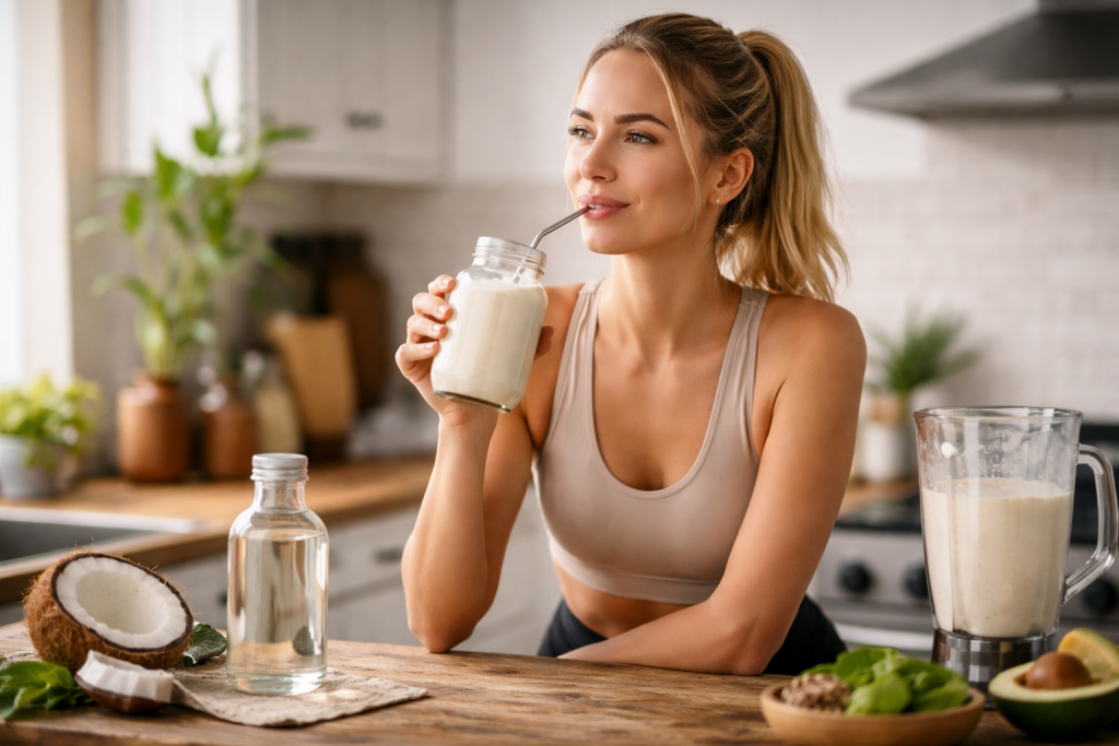 une personne prenant de l’huile mct