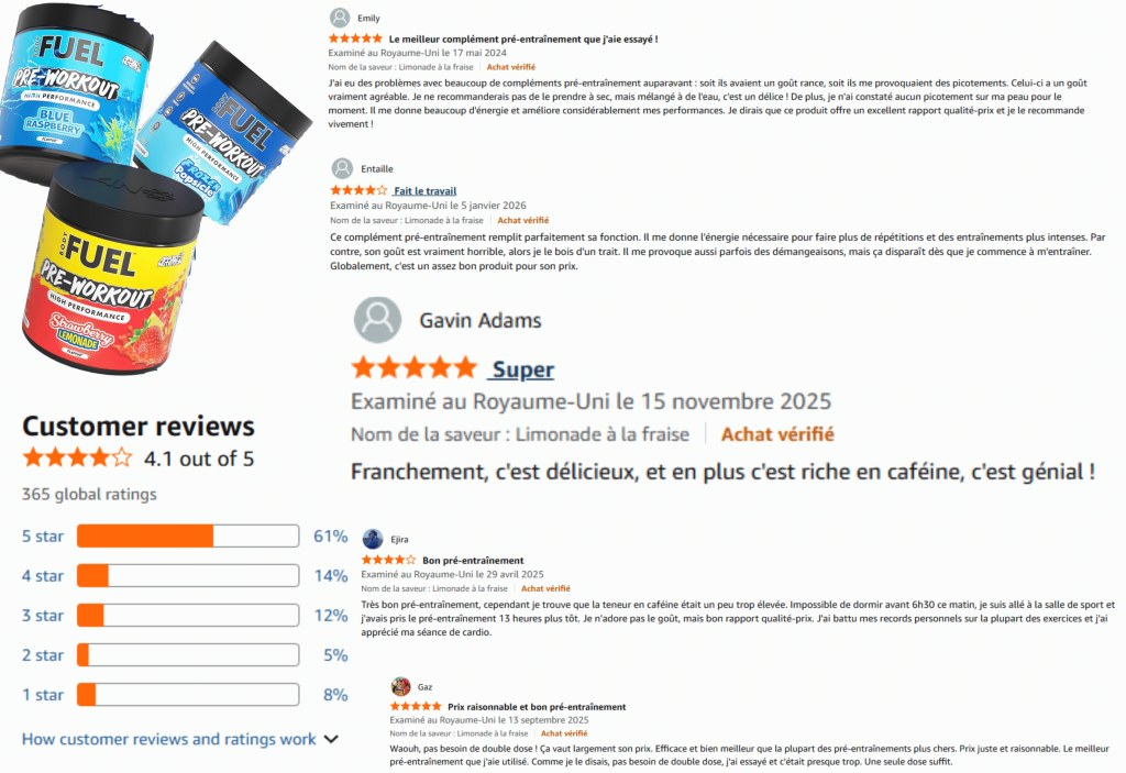 avis des clients sur body fuel pre workout